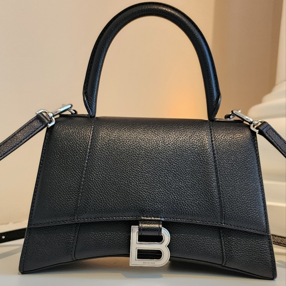 Balenciaga Hourglass Small Top Handle Crossbody Calf Leather Black bag - Picture 2 of 16